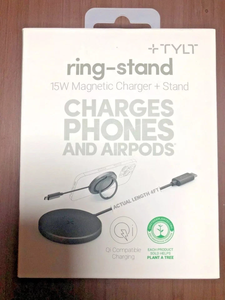 Soporte de anillo TYLT 15W MagSafe - Cargador inalámbrico magnético - Negro Foto 1 de 1