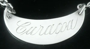 Sterling Silver Curaçao Curaçoa  Decanter Label, Birmingham Antique 1897 - Picture 1 of 5