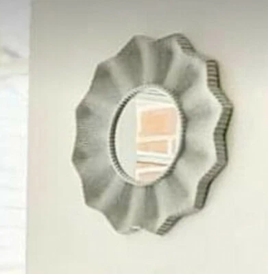 24cm Light Grey Shade Shell Wall Hang Vanity Make up Mirror Room Hallway Decor😍 - Image 1 of 3