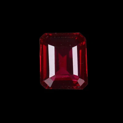 Lab-Created Emerald Cut Red Ruby Gemstone For Ring Making 9.Carat - Image 1 of 4