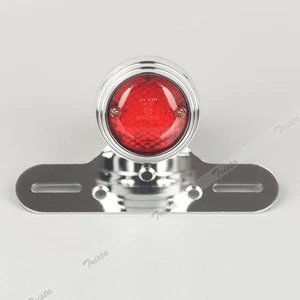 Universal 14 LED Motorcycle Dirt Bike Rear Brake Running Tail Light Chrome 12V#J - Picture 1 of 7