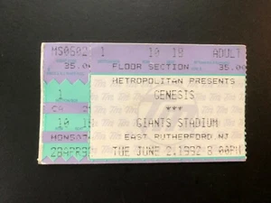6/2/1992 "GENESIS"  at Giants Stadium  USED SHOW TICKET-STUB. - Picture 1 of 3