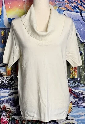 Suéter Pullover Chaus Mujer Marfil Manga Corta Capucha Cuello Talla Pequeña Grande Foto 1 de 4