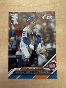 2024 MLB NLCS Topps NOW 806 MARK VIENTOS 3 xbh NEW YORK METS RBI BLUE /49 - Picture 1 of 1