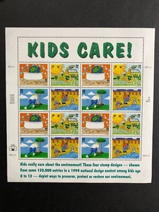U.S. Stamps SC #2951-2954a. Earth Day - Kids Care. 32¢ Pane of 16 Stamps - Picture 1 of 1