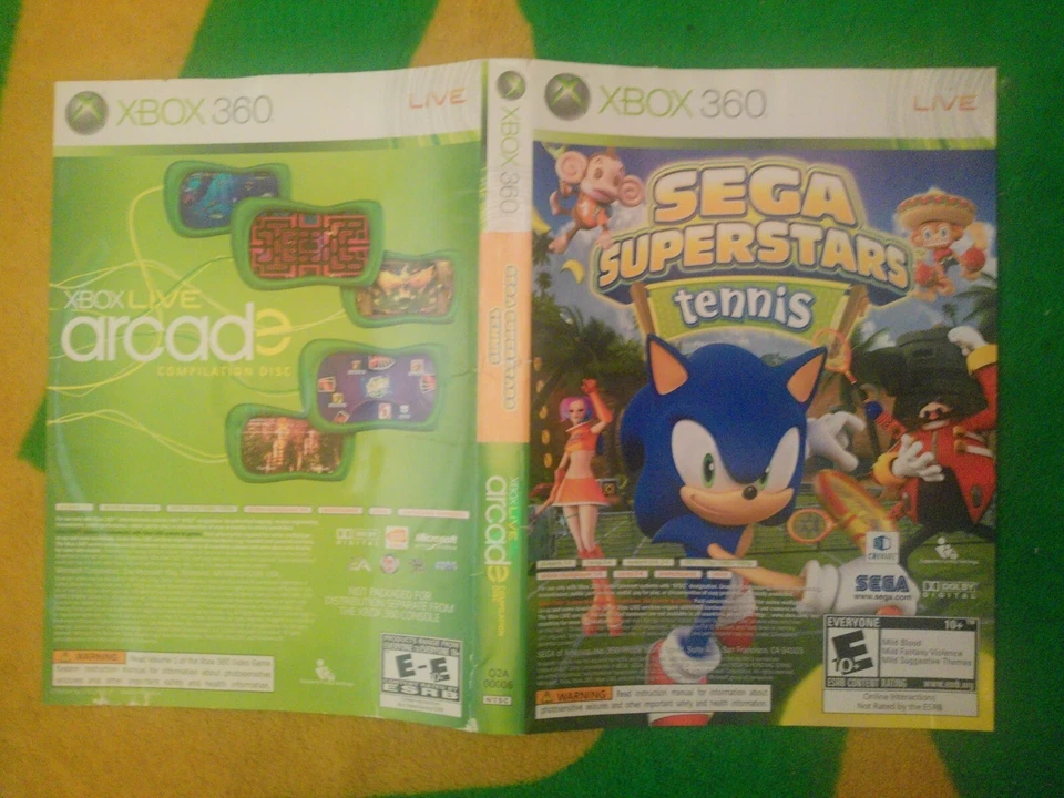 SEGA SuperStar Tennis/Xbox Live Arcade Xbox 360 Cover Art Only - Image 1 of 1