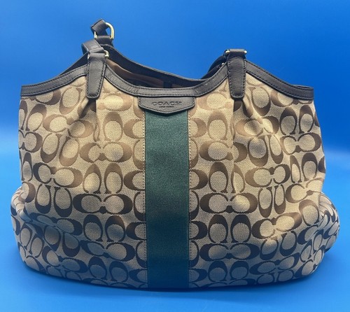 Borsa a tracolla Coach F28505 Signature Stripe Nancy