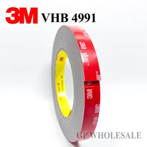 10mm width Gray 3M VHB 4991 Acrylic Foam Double Sided Adheisve Tape 2.3mm thick - Picture 1 of 3