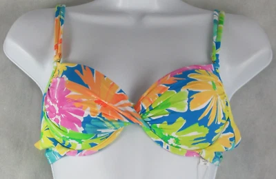 Traje de baño top de bikini para mujer Bleu by Rod Beattie con frente torcido, floral múltiple, 4 Foto 1 de 2