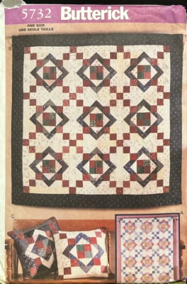 Butterick Aunt Nancy’s Quilt & Pillow 5732 Sewing Pattern - Image 1 of 2