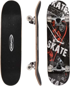 31 Inch Skateboard Double Kick Skate Board Cruiser Longboard 8 Layer Maple Deck - Picture 1 of 9