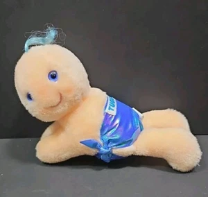 Vintage 1984 Hallmark Hugga Bunch Baby Tuggins 8" Clip On Plush Doll - Blue - Picture 1 of 6