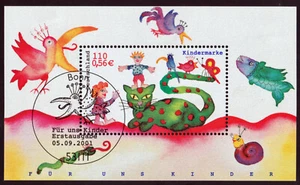 Germany Block 55 Sstpl. For US Children 2001 With FDC Special Postmark Bonn - Picture 1 of 1