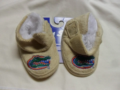 UF Florida Gators Infant Baby Booties Slippers Soft Fur Like Lining Cover