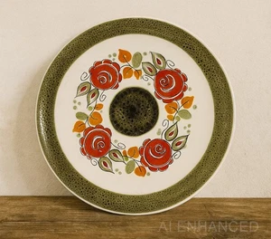 Schramberg SMF Tirol Plate - Red & Green Rose Floral - West German Pottery 10” - Picture 1 of 15