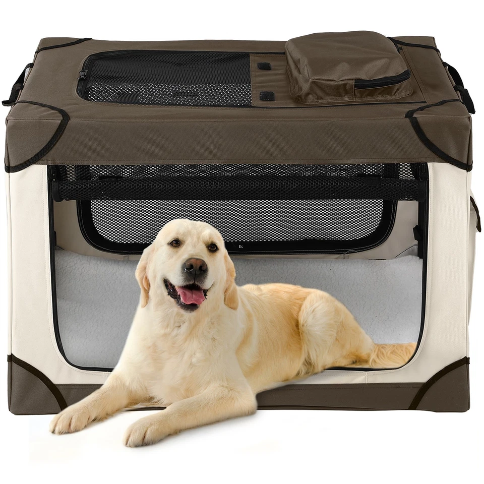 Okcora Cajón Plegable para Perros Portátil Cajón para Perros 4 Puertas Plegable Suave Perrera Foto 1 de 4