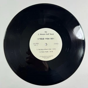 J. HOWARD DUFF BAND : I Told You So! 10” EP 33⅓rpm 1977 RARE NJ PUNK GARAGE ROCK - Imagen 1 de 4