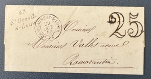 Kursiv Von St Benoit Sur Loire (Loiret) S. Brief Von 1853 / Steuer 25 Centimes - Bild 1 von 3