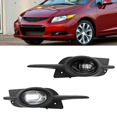 For 2009 2010 2011 Honda Civic Coupe LED Fog Lights Front Bumper Lamps Foto 1 de 4