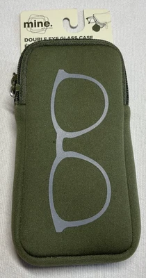 MINE DOUBLE EYEGLASS CASE GREEN TWO SECTIONS 6.5 X 3 1/4 NWT - Image 1 of 3