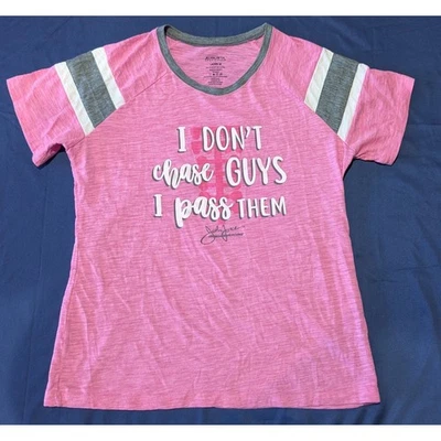 Augusta Sportswear Ladies Pink Racing T-Shirt Pass Guys Size M John Force Racing - Image 1 of 4