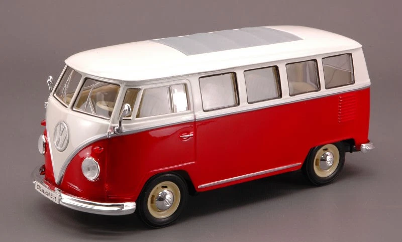 Volkswagen VW Bus 1962 Rouge / Blanc 1:24 Modèle 1212 WELLY - Photo 1/1