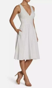 NEW Dress the Population Catalina Fit & Flare Dress Off White- Size L #D4152 - Picture 1 of 7
