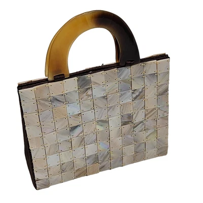 Bolso de mano clutch de colección años 50 60 70 madreperla azulejos Foto 1 de 4