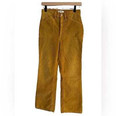 RE/DONE 70'S POCKET LOOSE FLARE CORDUROY MUSTARD PANTS SZ 26 - Image 1 of 4