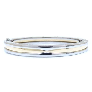 BVLGARI B.zero1 Steel / K18 Yellow gold bangle bracelet Size M /294369 - Imagen 1 de 6