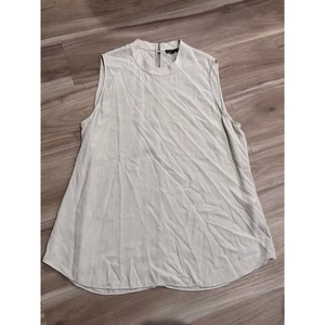 EILEEN FISHER ärmelloses Top Seide Stehkragen Große L beige lässig schick x2 - Bild 1 von 7