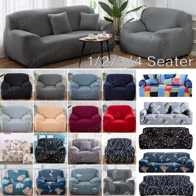 1 2 3 4 Seater Sofa Covers High Stretch Lounge Slipcover Protector Couch Cover - image 1 of 4