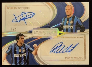 2024-25 Fútbol Inmaculado Wesley Sneijder Diego Milito 2/2 Doble Autógrafo Inter - Imagen 1 de 3