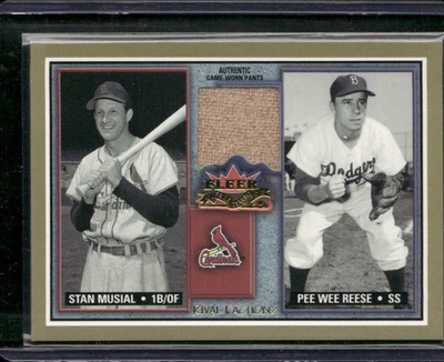 2002 Fleer Fall Classic Stan Musial Pee Wee Reese Rival Factions Game Used - Image 1 of 2