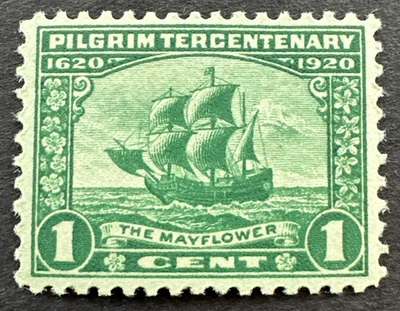 US 1920 Sc# 548 MH OG Stamp Pilgrims Tercentenary Mayflower - Image 1 of 2
