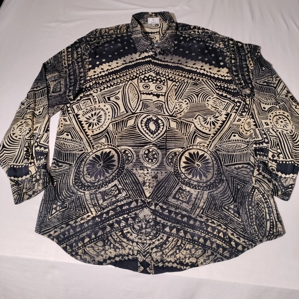 Camisa Zanella Para Hombre XL Negra Gráfica Floral Viscosa Hawaiana Italia - Imperfecta Foto 1 de 4