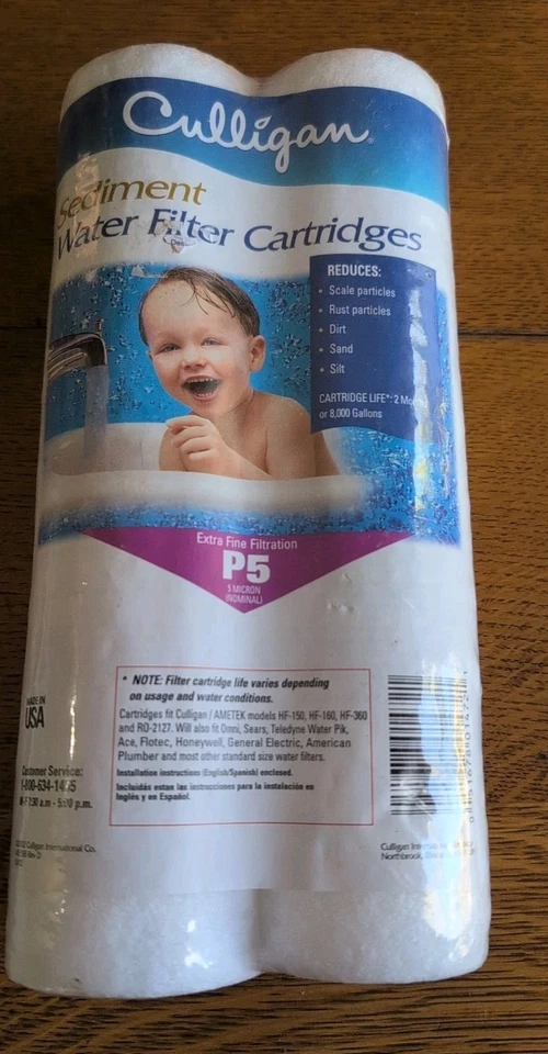 Lot of 2 New Sealed CULLIGAN P5 Sediment Water Filters Cartridges USA Made - NOS - Image 1 of 1