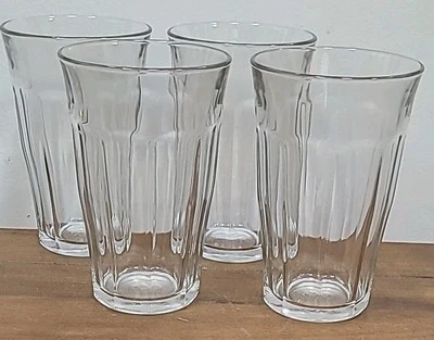 S/6 Duralex Tempered Glass Made in France Picardie Clear Tumbler 17oz NEW