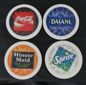 Set 4 sottobicchieri Coca-Cola vintage in pietra coca cola nuovi Dasani Sprite Minute Maid - Foto 1 di 5