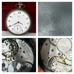 20er Jahre antike Omega Bienne Geneve Taschenuhr Größe 50mm sehr selten echt - Bild 1 von 24