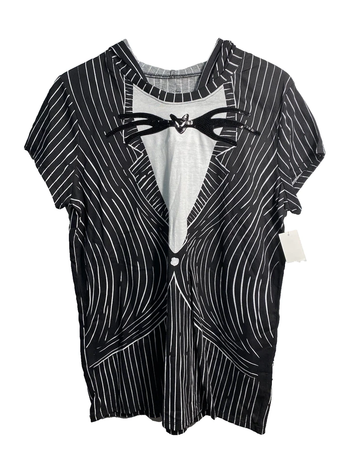 disney womens hooded shirt tim burton nightmare before christmas size XL