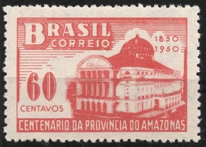 RHM:C257 MH 1950 Brazil CENT. DA ELEVACÃO DO AMAZONAS À CATEGORÍA DE PROVÍNCIA - Picture 1 of 2