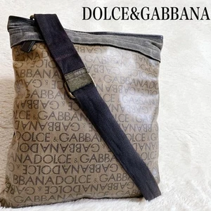 Dolce & Gabbana Shoulder Bag Purse Leather Denim PVC Brown Black Authentic - Picture 1 of 24