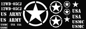 U.S. Army Star Military Decal Kit for Jeep Wrangler Cherokee Rubicon Liberty - Bild 1 von 1