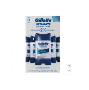 Deodorant Antiperspirant Gillette Ultimate Protection 3.8 oz,6-in-1 ,5-pack NEW - Picture 1 of 4