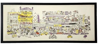 Red Grooms "Tienda de descuento" 1971 impresión litográfica firmada a mano regalo personal 1978 Foto 1 de 4