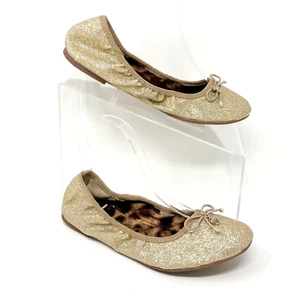 Ballet plano Sam Edelman para mujer dorado brillo 'Fiona', talla 5 - Imagen 1 de 10