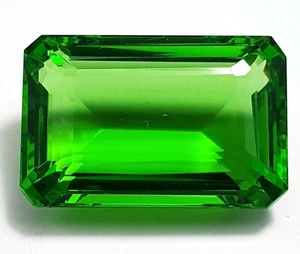 AAA+ 60 quilates grande topacio verde corte esmeralda piedras preciosas sueltas regalo para mujer/ella - Imagen 1 de 6