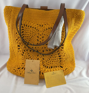 PATRICIA NASH Naomi Butterfly Crochet Sunset Orange Large Tote Purse NWT