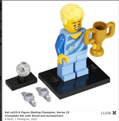 LEGO® Juego Completo Minifiguras Coleccionables col22-6 FIGURA CAMPEÓN DE PATINAJE Mf05 Foto 1 de 3